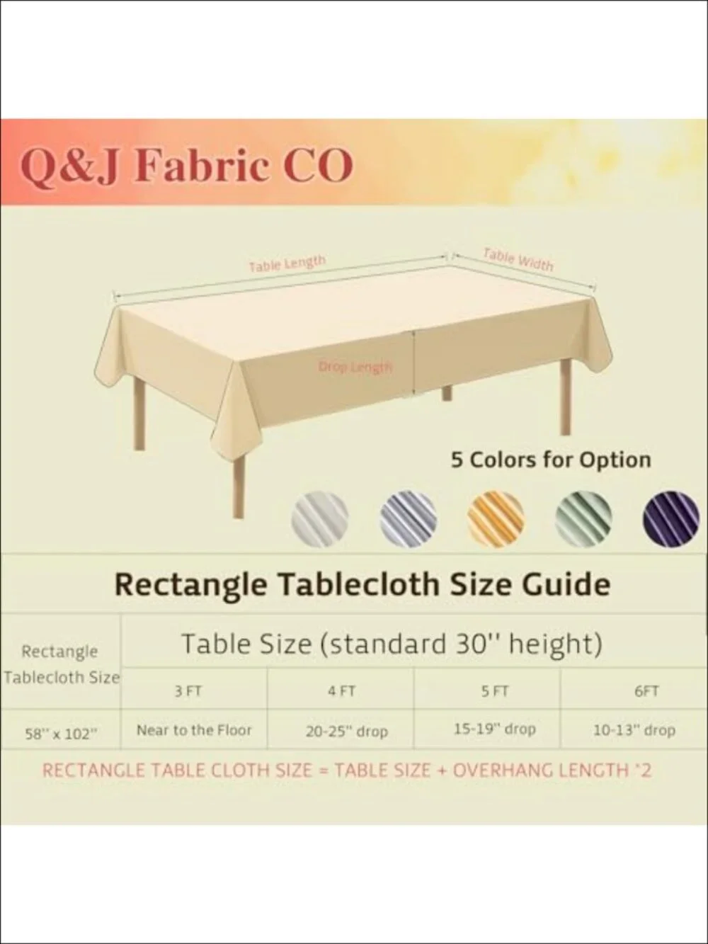 4 Pack Satin Tablecloth 100% Polyester 102x58 Rectangular Table Cover